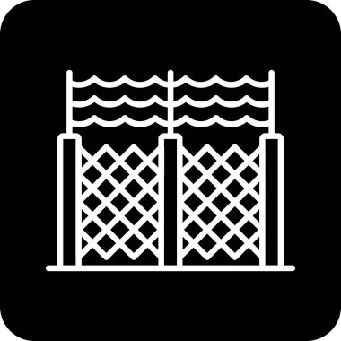 çit simgesi, basit siyah stil