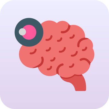 Beyin. Web simgesi basit illüstrasyon