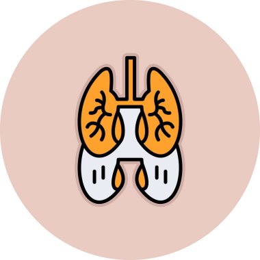 Ciğerler. Web simgesi basit illüstrasyon