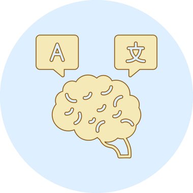 Beyin ve bulut. Basit simge