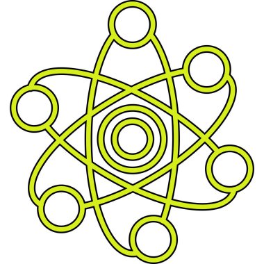 Atom bilimi simgesi ana hatlar biçiminde