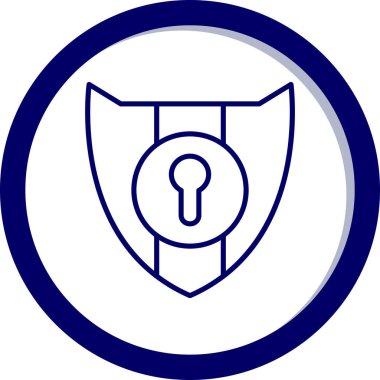 Bir kalkan ve mavi kilidin vektör çizimi