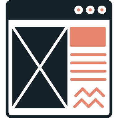 tarayıcı sayfası düz simge, vektör, illüstrasyon