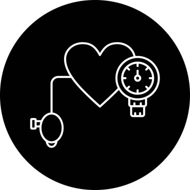 Kronometre simgesi olan kalp, vektör illüstrasyonu