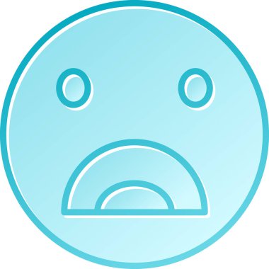 Üzgün surat. Üzgün bir yüzün vektör çizimi