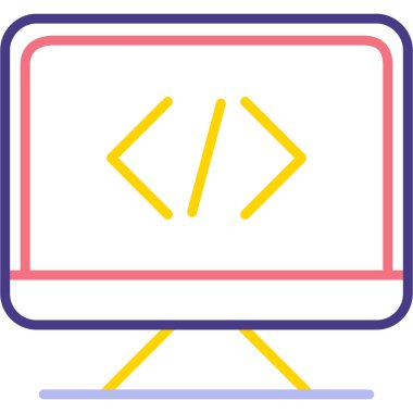 Monitör. Web simgesi basit illüstrasyon