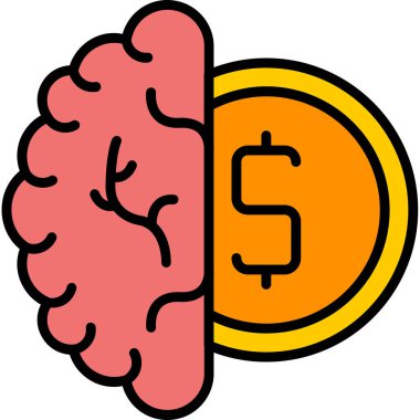 beyin para ikonu vektör illüstrasyonu