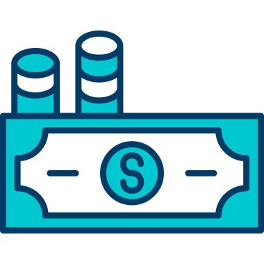 para dolar para simgesi ana hatları biçiminde