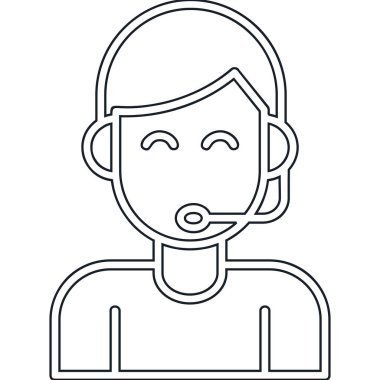 Kulaklıklı genç adam Avatar karakter çizimi tasarımı