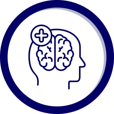 Beyin. Web simgesi basit illüstrasyon