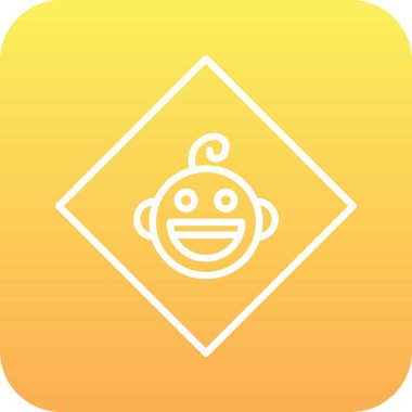 Şirin bir çizgi film simgesinin vektör çizimi