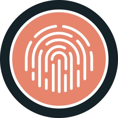 Parmak izi simgesinin vektör illüstrasyonu