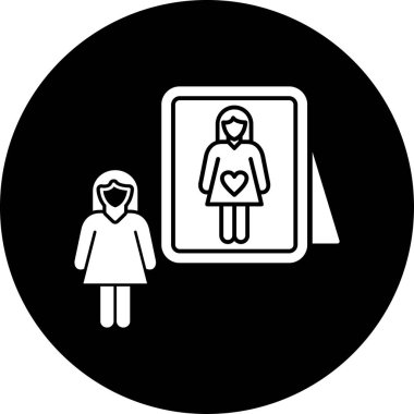 Kadın ve erkek ikonunun vektör illüstrasyonu