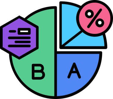 iş analiz simgesi renk ana hatları vektörü