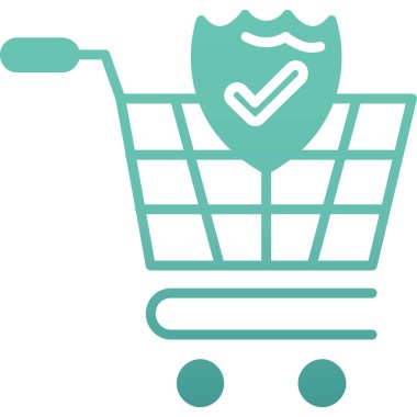 Alışveriş arabası simgesi, vektör illüstrasyonu