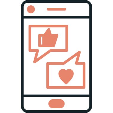 Sohbet ileti simgesi, vektör illüstrasyonu