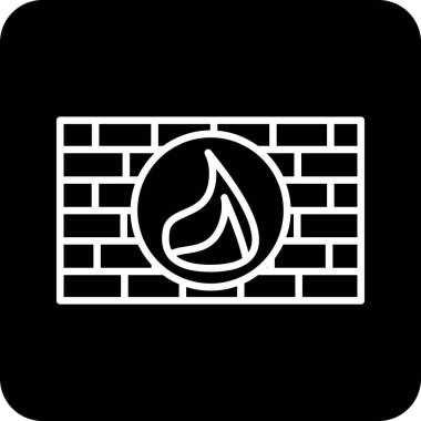 tuğla bina simgesi, siyah monokrom