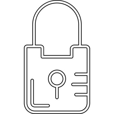 Kilit simgesi. Ağ için kapı vektör simgesinin özet çizimi.