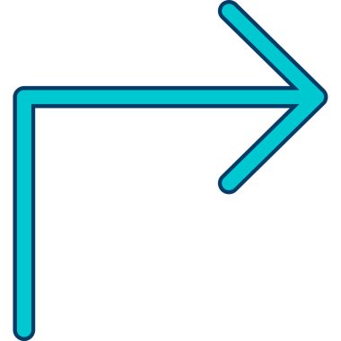 Ok sağ vektör simgesi. Tarzıdır düz simgesi simgesi, kobalt rengi, beyaz arka plan.