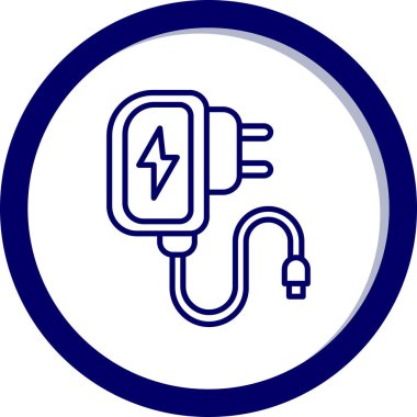 Elektrik prizi vektör simgesi. Resim düz simge sembolü, kobalt rengi, beyaz arkaplan.