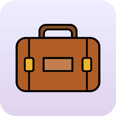 Beyaz arkaplanda izole edilmiş düz bir evrak çantası simgesi. ofis sembolü vektörü