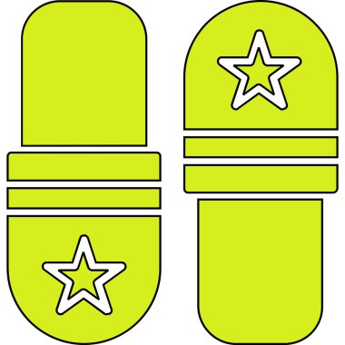 Sarı ve yeşil terliklerin vektör çizimi