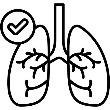 İnsan ciğerleri ikonu. Beyaz arkaplanda izole edilmiş web tasarımı için ana akciğer vektör simgesi