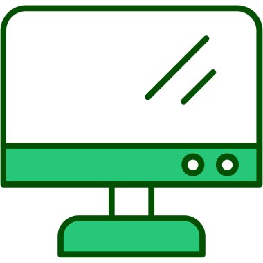 Yeşil bilgisayar ekran simgesinin vektör illüstrasyonu