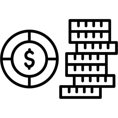 Dolar sikkeleri vektör simgesi