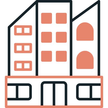 yapı mimarisi simgesini ana hatlarıyla doldurma