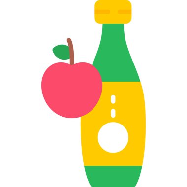 vektör elma ve meyve düzlüğü simgesi