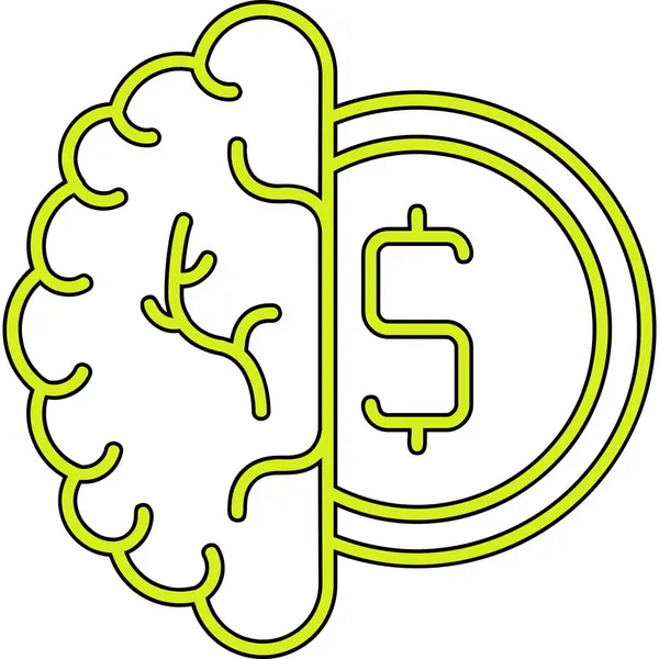 Beyin ikonu. vektör illüstrasyonu