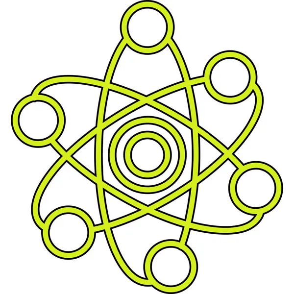 Atom bilimi simgesi ana hatlar biçiminde