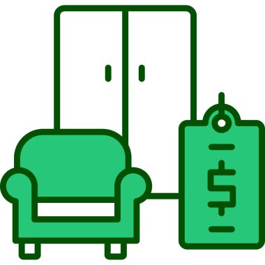 Koltuk mobilyası ikonu. Basit vektör illüstrasyonu