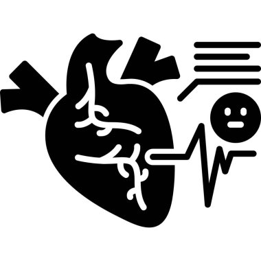 kardiyogram kalp ikonu vektör çizimi tasarımı