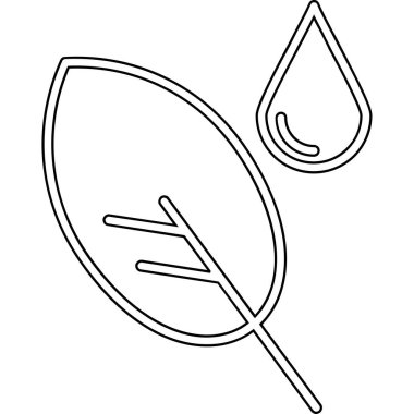 Yaprak ekolojisi çevre simgesi ana hat biçiminde