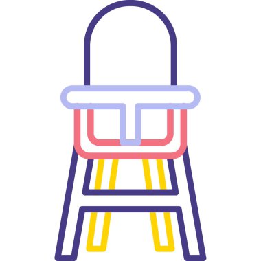 sandalye simgesi, basit vektör illüstrasyonu