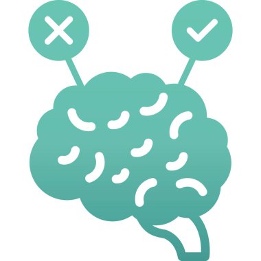 Beyin. Web simgesi basit illüstrasyon