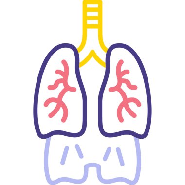 Akciğer. Web simgesi basit illüstrasyon