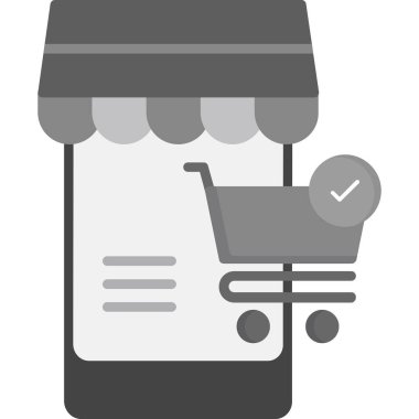 Otomobil çevrimiçi alışveriş simgesi ana hatları biçiminde