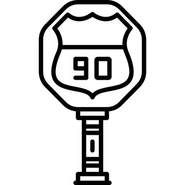 Hız sınırı simgesi. Web için yol trafik vektör simgesinin özet çizimi