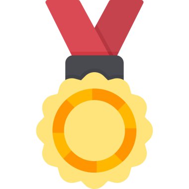 Altın madalya düz simgesi