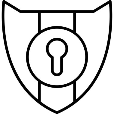 Koruma kalkanı simgesi ana hat biçiminde