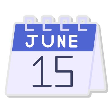 5 Haziran tarihli mavi ve mor takvimin çizimi