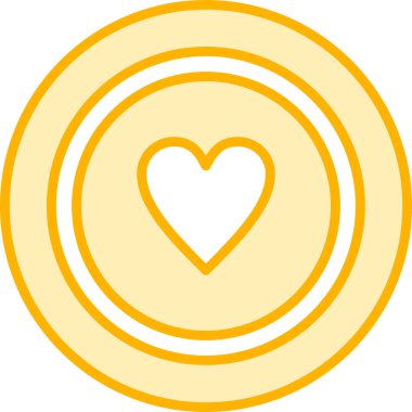 Sevgililer Günü kalp ikonu vektör çizimi