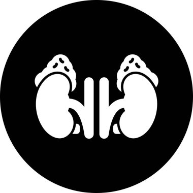 Böbrek. Web simgesi vektör illüstrasyonu