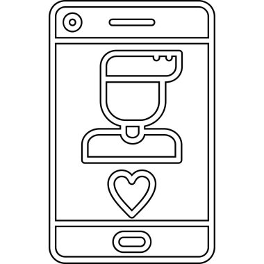 Kalp ve telefon hatlarıyla akıllı telefon.