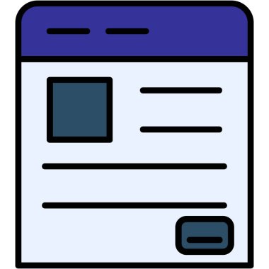Web sayfası ikon vektör illüstrasyonu