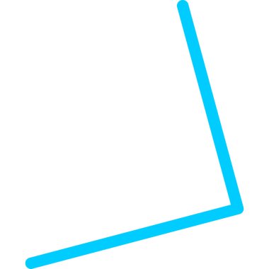 Beyaz arkaplanda mavi renk ok simgesi