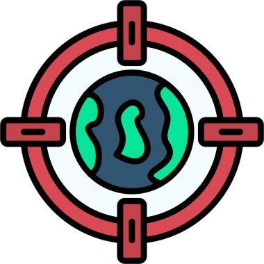 İpli ve haritalı bir simgenin vektör çizimi